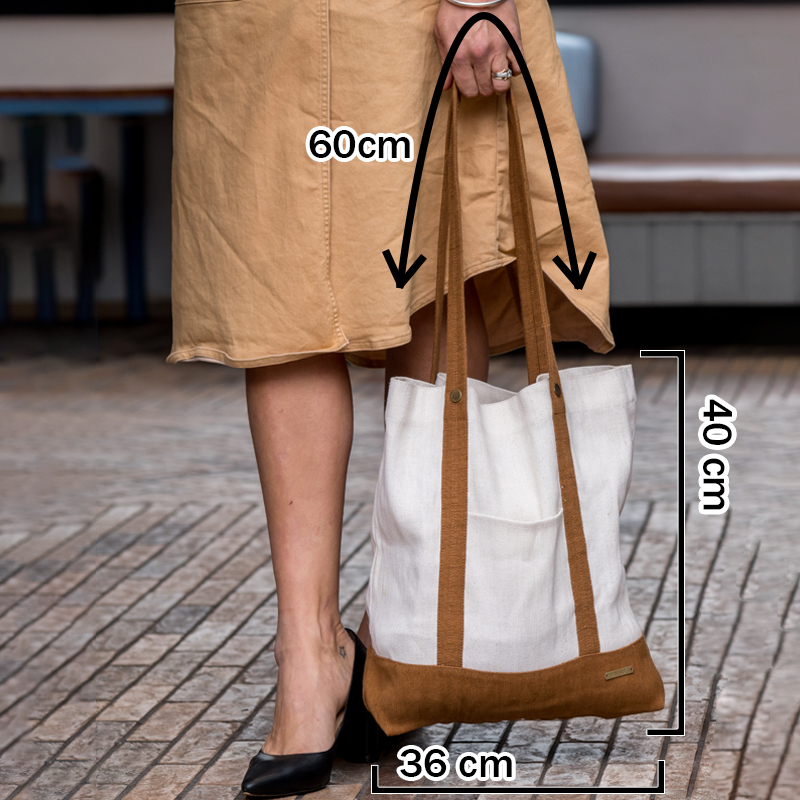 Tote Beach Bag Brown Handle With Custom Design